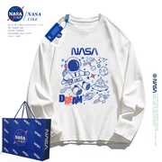 NASA联名宇航员儿童装长袖t恤男童女童纯棉秋装2024年亲子装