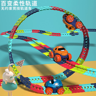 男孩酷炫拼装赛道玩具车惯性，回力悬浮不脱轨儿童，反重力磁力轨道车