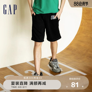 Gap男装美式复古LOGO法式圈织软卫裤589665夏季休闲运动潮流短裤