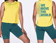 Zumba#zin100#女运动健身服跳舞运动无袖T恤背心荧光黄