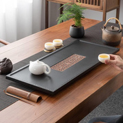 家夫乌金石头茶盘简约大小，1号石材茶台整块中式客厅功茶具用托盘