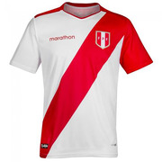 秘鲁国家男子足球队2019球衣足球服速干吸湿排汗面料运动短袖