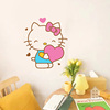可爱卡通kitty凯蒂猫墙，贴纸少女心温馨浪漫卧室床头背景墙壁装饰