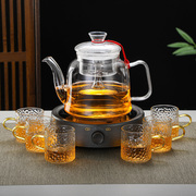 电陶炉透明耐热玻璃蒸茶壶，煮茶器蒸汽煮茶壶黑茶烧水壶泡茶壶家用