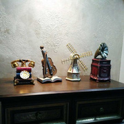 欧式复古摆件留声机创意家居，客厅办公室小摆设，北欧书柜酒柜装饰品