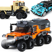 科技机械组拼装赛车跑车，越野汽车模型男孩子儿童塑料积木玩具礼物