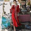尼泊尔连衣裙大理丽江云南民族风女装裙子西藏旅游衣服女沙漠服装