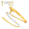 justgold鎮金店，闪烁白色紫色，足金手链手镯1102221y