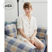 gelato pique春夏女睡衣线稿风短袖衬衫家居服睡眠PWFT231298