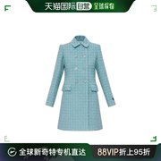 香港直邮潮奢versace范思哲女士versace花呢，双排扣长外套