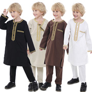 中东阿拉伯青少年男孩长袍伊朗演出服装绣花长袍套装 Boys' Robe