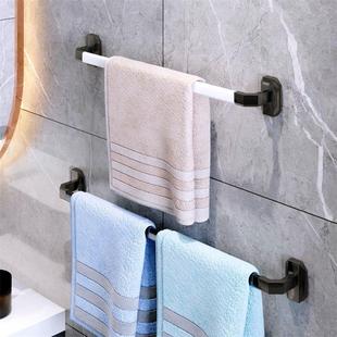 挂毛巾的毛巾架卫生间免打孔浴室置物架吸盘式单杆毛巾杆