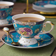 骨瓷咖啡杯碟套装礼盒装，家用欧式奢华英式下午茶陶瓷杯子茶具套装