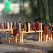 木制益智积木玩具拼装木玩世家100片多米诺无机关骨牌