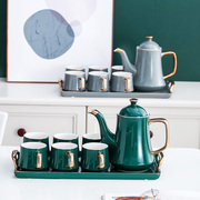北欧轻奢陶瓷咖啡杯具套装家用茶具带托盘英式红茶水杯茶杯送礼盒