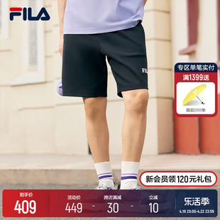 FILA斐乐针织运动短裤男2024夏季美式休闲沙滩五分裤宽松男裤