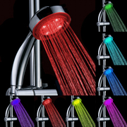 LED七彩发光自变色带灯淋浴花洒感温花洒自发电温控彩色洗澡喷头