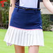 送腰带夏季轻薄透气高尔夫女短裙羽毛球网球运动裙子防走光百褶裙