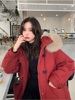 红色棉袄韩版羽绒服女中长款 2023冬季过膝小个子ins棉服外套