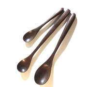 黑胡桃木餐具家用原木汤勺，汤匙奶茶咖啡搅拌勺，长柄水杯勺实木勺子