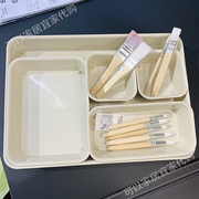 宜家诺伊格塑料收纳盒，桌面杂物整理收纳简约盒日式化妆盒纯色
