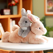 可爱仿真趴兔子公仔，兔兔毛绒玩具小白兔，玩偶娃娃女生床上睡觉抱枕