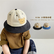 婴儿夏季薄款防晒帽子宝宝，遮阳帽男女儿童，夏款太阳网眼夏天渔夫帽