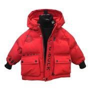 男童羽绒服棉服冬季2023儿童装，加厚棉袄外套，红色过年喜庆衣服