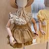 女童夏装套装2024韩版宝宝，碎花上衣1--3岁儿童，蛋糕裤裙两件套