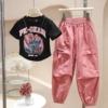 女童套装夏款2024洋气，儿童网红运动童装夏季中大童夏装工装裤