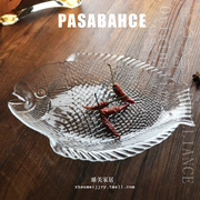 帕莎帕琦土耳其钢化玻璃盘子透明水果盘鱼盘碟子果盘微波炉耐热盘