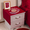 中式结婚床头柜盖布婚房装饰布置红色喜庆防尘布万能(布万能)盖布婚庆用品