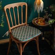 品偏爱集美式轻奢椅垫复古自然风丝绵刺绣工艺防滑椅子垫法式椅新