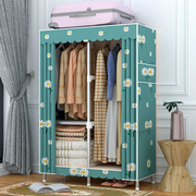 简易衣柜钢管收纳架卧室家具双单人，组装非实木儿童，储物布柜子(布柜子)