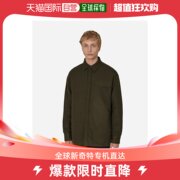 香港直邮潮奢 Givenchy 男士军装风法兰绒衬衫式绿色衬衫