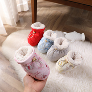 婴儿冬季棉鞋加绒加厚软底保暖新生幼儿护脚套0-1岁宝宝不掉鞋袜9