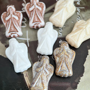捷克珠玻璃珠祈祷天使直孔一个DIY手工饰品材料配件散珠珠绣