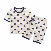 夏季男女宝宝内衣套装薄款半袖，竹纤维中小儿童睡衣婴儿空调服