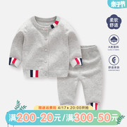 婴儿毛衣套装2024春装分体，衣服男宝宝针织，开衫儿童春秋幼儿小外套
