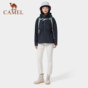 CAMEL骆驼户外冲锋软壳衣女春季防水防风夹克加绒外套AA22263666