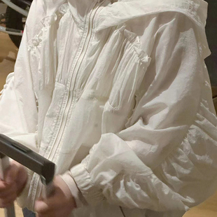 波拉韩童装(韩童装)女童外套，2023夏装儿童，防嗮衣中大童连帽拉链衫洋气