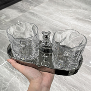 福尚家创意轻奢玻璃漱口杯多功能情侣杯子刷牙杯套装家用置物架