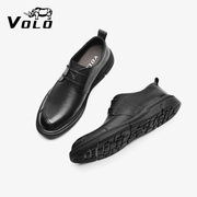 VOLO/犀牛皮鞋夏季商务休闲鞋头层牛皮日常系带圆头平跟鞋子
