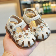 女宝宝鞋子夏季包头婴儿凉鞋，0一1-3岁半软底，学步鞋女童公主鞋