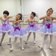 六一儿童演出服蓬蓬裙幼儿亮片纱裙舞蹈服可爱女紫色公主裙表演服