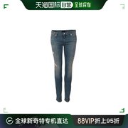 香港直邮armani阿玛尼女士，时尚棉质水洗做旧破洞牛仔长裤6y5j06d