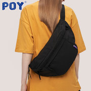 poy斜挎包女帆布包腰包大容量，包包机能男胸包潮，小众百搭休闲挎包