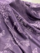提花布料 紫色双色提花 蝴蝶薄款秋连衣裙外套面料
