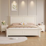 定制美式床全实木床白色18米约单双人15m主卧12奶油风公主床