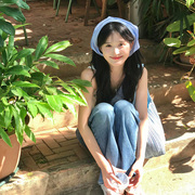 韩系蓝色格子三角头巾沙滩氛围，感包头丝巾发带，少女风海边拍照帽子